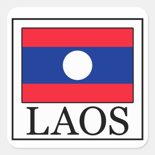 Laos-Aufkleber Quadratischer Aufkleber (Vorderseite)