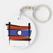 Laos-Brush-Fahne Schlüsselanhänger (Rückseite)