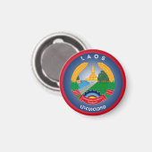 Laos-Erbe-Emblem Magnet (Vorderseite/Rückseite)