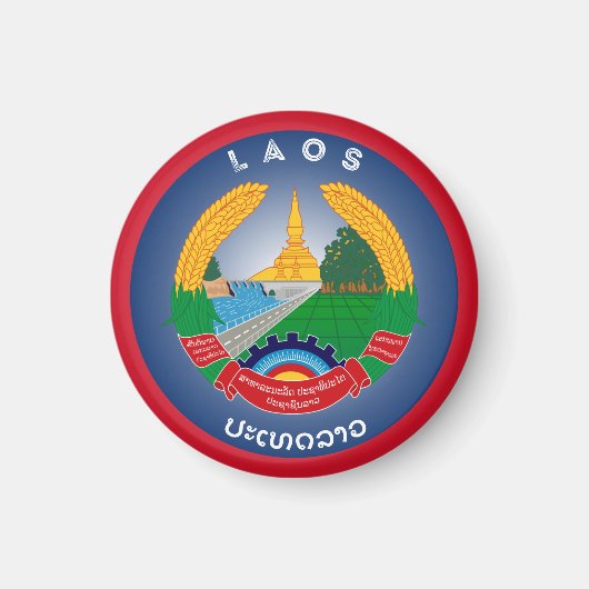 Laos-Erbe-Emblem Magnet (Vorne)