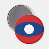 Laos Fisheye Flag Magnet (Vorderseite/Rückseite)
