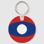 Laos Fisheye Flag Schlüsselanhänger (Vorderseite)