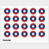 Laos Fisheye Flag Sticker (Blatt)