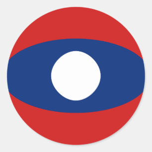 Laos Fisheye Flag Sticker