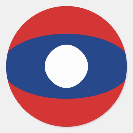 Laos Fisheye Flag Sticker (Vorderseite)