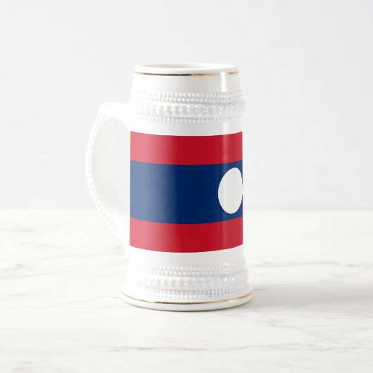 Laos Flag Bierglas (Vorderseite Links)