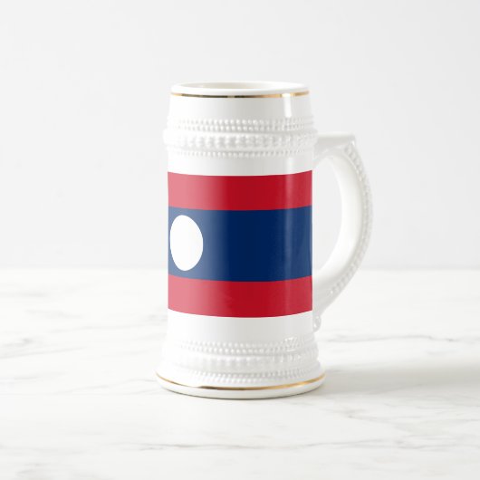 Laos Flag Bierglas (VorderseiteRechts)