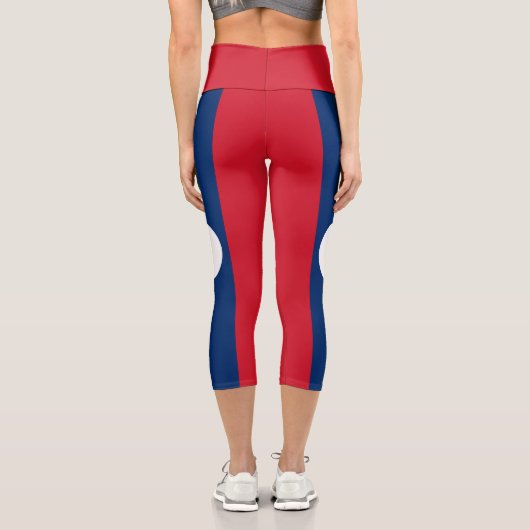 Laos Flag Capri Leggings (Rückseite)