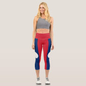 Laos Flag Capri Leggings (Vorderseite)