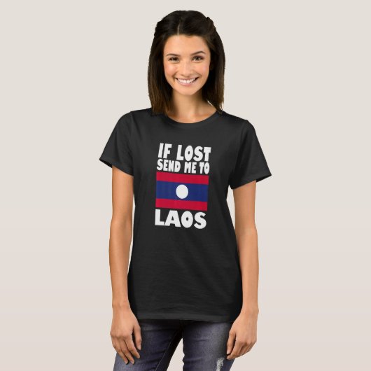 Laos Flag Design If lost send me to Laos Premium T-Shirt (Vorne ganz)