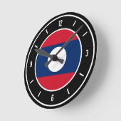 Laos Flag Elegant Runde Wanduhr (Winkel)