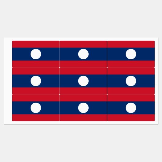Laos Flag Etiketten (Blatt)