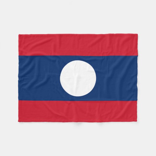 Laos Flag Fleecedecke (Vorderseite (Horizontal))