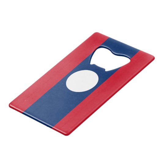 Laos Flag Geldbeutel Flaschenöffner (Vorderseite Schrägansicht)