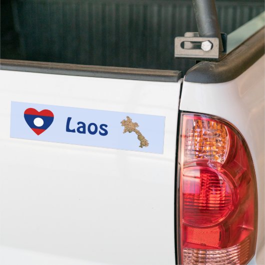 Laos Flag Herz + Karte Autoaufkleber (Auf Lkw)