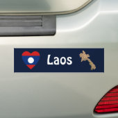 Laos Flag Herz + Karte Autoaufkleber (Auf Auto)