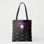 Laos Flag & Herz, Laos Flag Mode /Sport Tasche (Vorderseite)