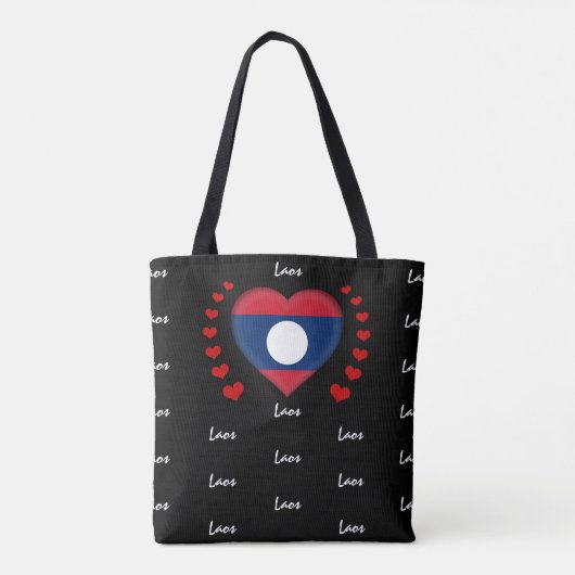 Laos Flag & Herz, Laos Flag Mode /Sport Tasche (Rückseite)