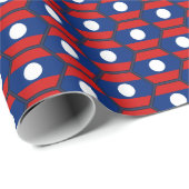 Laos Flag Honeycomb Wrapping Paper Geschenkpapier (Rolleneckpunkt)