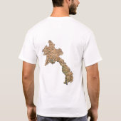Laos-Flag + Karte + Text-T - Shirt (Rückseite)
