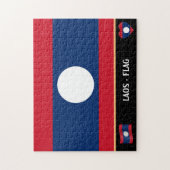 Laos Flag & Laos Land / Laos Puzzle (Vertikal)