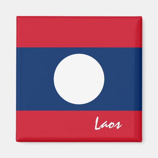 Laos Flag & Laos Reisen, Urlaub /Sport Magnet (Vorne)