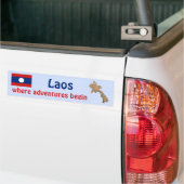Laos Flag + Map Autoaufkleber (Auf Lkw)