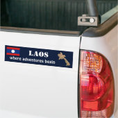 Laos Flag + Map Autoaufkleber (Auf Lkw)