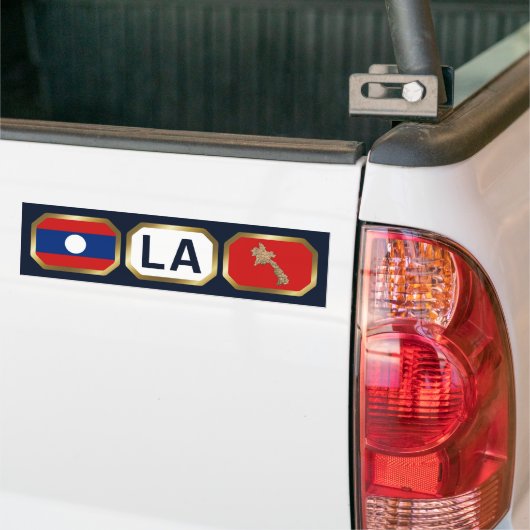 Laos Flag Map Code Autoaufkleber (Auf Lkw)