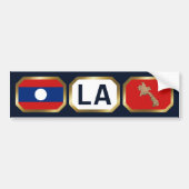 Laos Flag Map Code Autoaufkleber (Vorne)