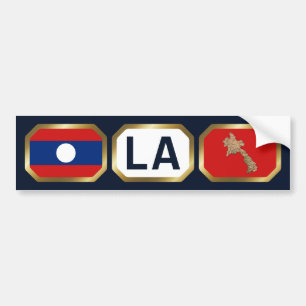 Laos Flag Map Code Autoaufkleber