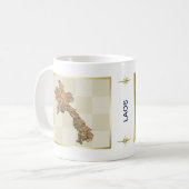 Laos Flag + Map-Tasse Kaffeetasse (Vorderseite Links)