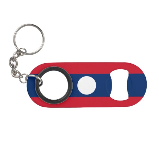 Laos Flag Mini Flaschenöffner (Vorderseite (Horizontal))