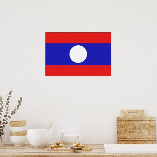 Laos Flag Poster (Küche)