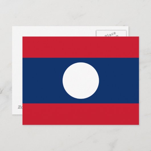 Laos Flag Postkarte (Vorne/Hinten)