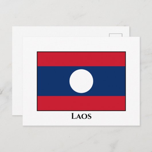 Laos Flag Postkarte (Vorne/Hinten)