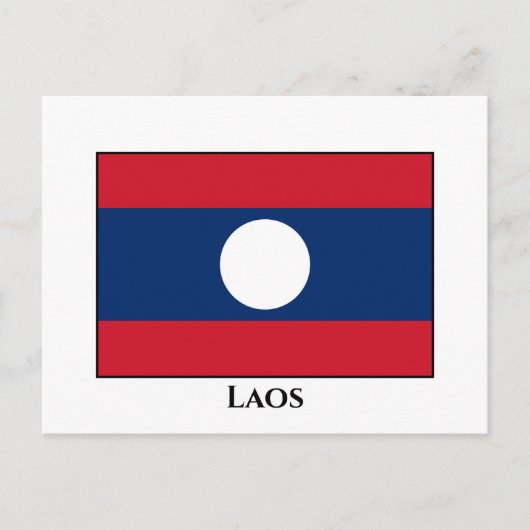 Laos Flag Postkarte (Vorderseite)
