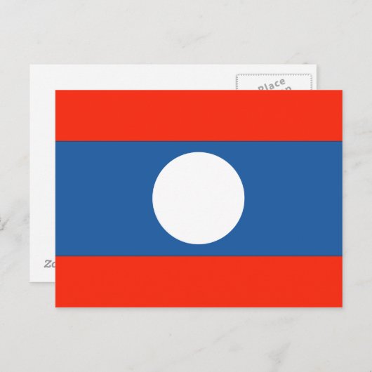 Laos Flag Postkarte (Vorne/Hinten)