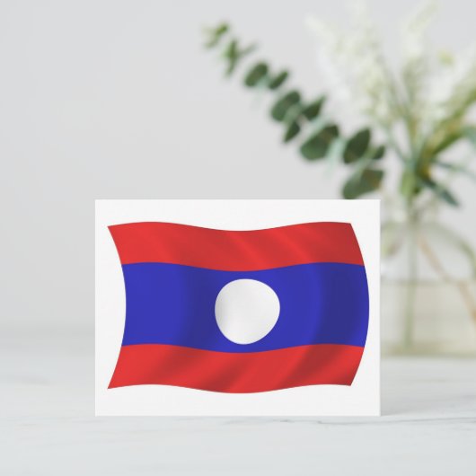 Laos Flag Postkarte (Stehend Vorderseite)