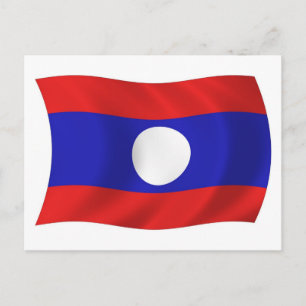 Laos Flag Postkarte