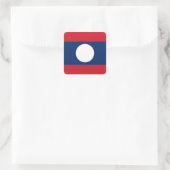 Laos Flag Quadratischer Aufkleber (Tasche)
