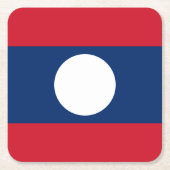 Laos Flag Rechteckiger Pappuntersetzer (Vorderseite)