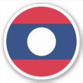 Laos Flag Round Sticker (Vorderseite)
