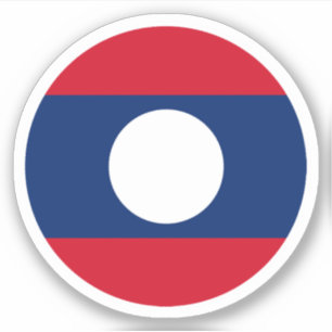 Laos Flag Round Sticker