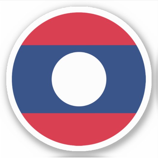 Laos Flag Round Sticker (Vorderseite)