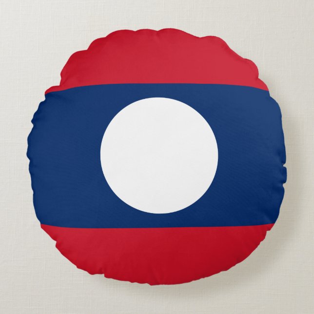 Laos Flag Rundes Kissen (Vorderseite)