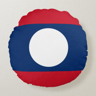 Laos Flag Rundes Kissen
