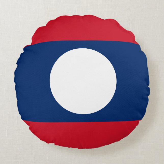 Laos Flag Rundes Kissen (Vorderseite)