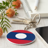 Laos Flag Schlüsselanhänger (Seite)