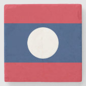 Laos Flag Steinuntersetzer (Vorderseite)